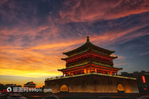 西安钟楼风光摄影