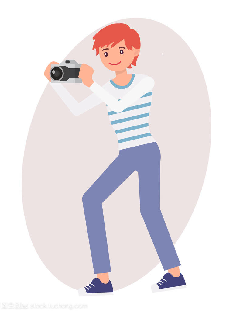 镜头背后的灵魂 卡通男性摄影师形象设计解析